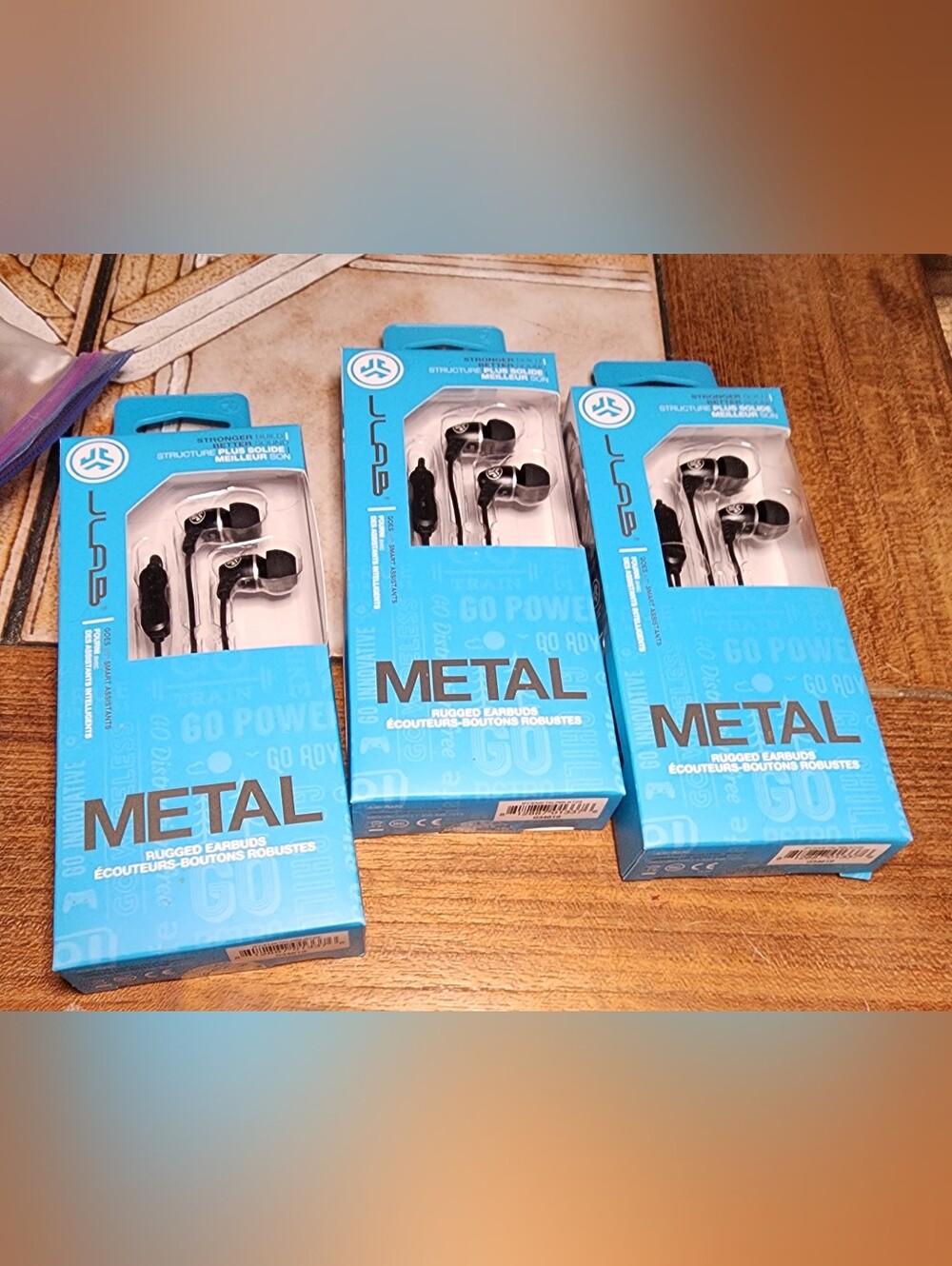 JLAB Metal Rugged In-Ear Wired Earbuds - Black Lot X 3